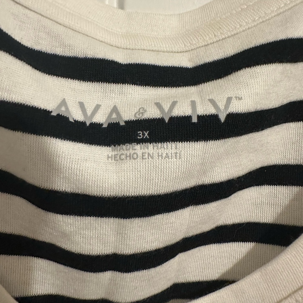 Ava & Viv Black and White Striped Tank Top - Picture 3 of 4